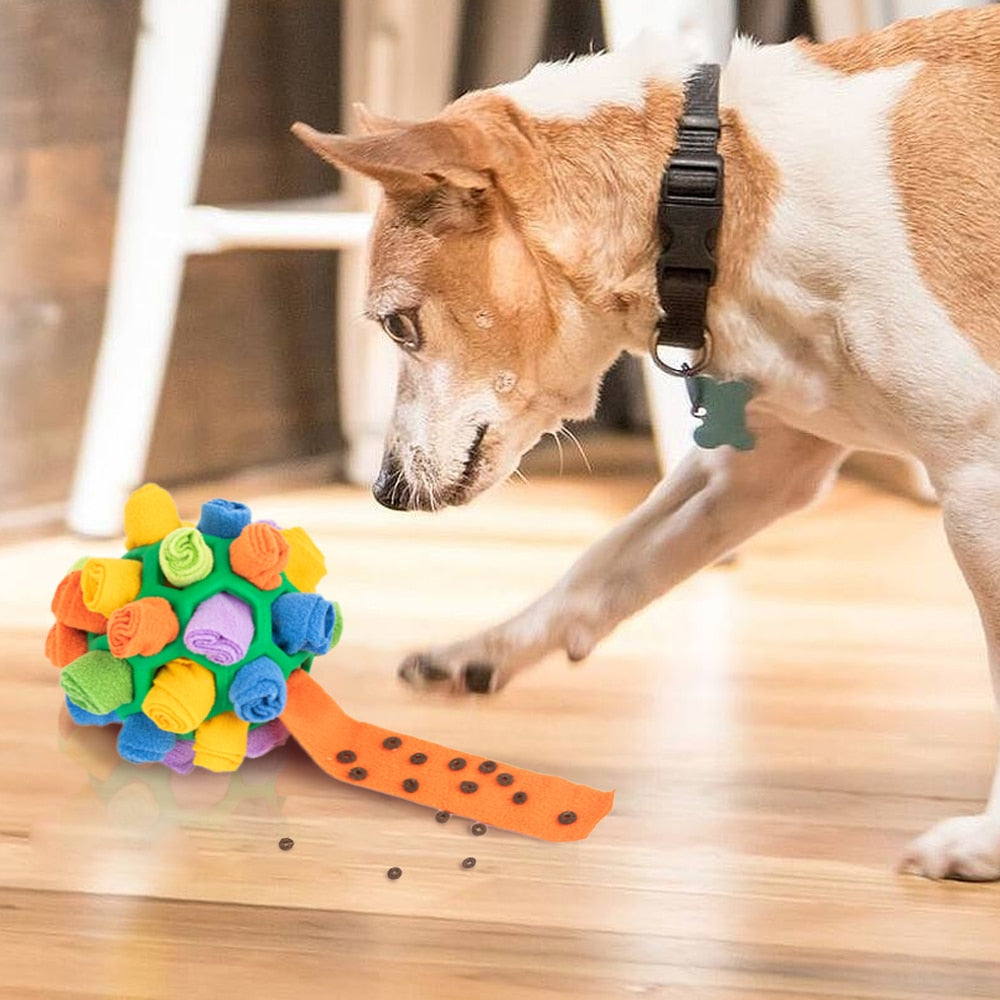 Dog Sniffing Ball Puzzle Interactive Toy Portable Pet Snuffle Ball Encourage Training Educational Pet Slow Feeder Dispensing Toy