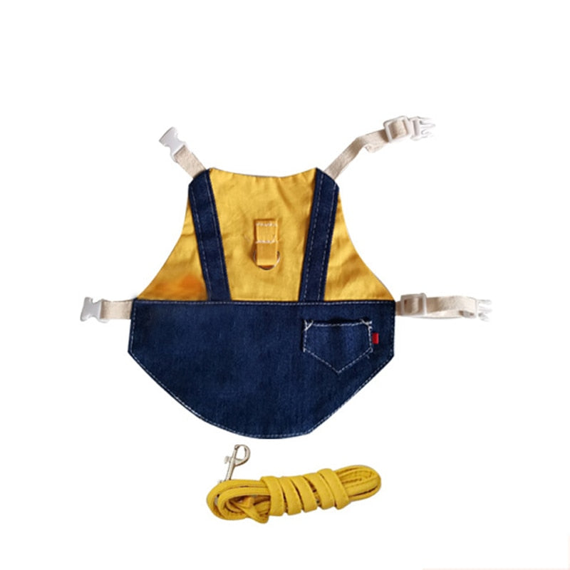 Cute Bunny Pet Vest Accessories Outdoor Leash Rabbit Clothes Harness Strap Leash for Rabbit Dress Clothes Harness for Rabbit