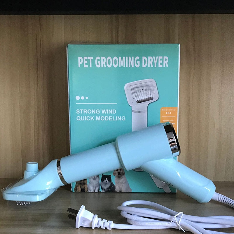 Pet Hair Dryer Portable 2 in 1 Dog Hair Dryer Home Pet Grooming Cat Hair Comb Dog Fur Blower Adjustable Temperature Pet Brush