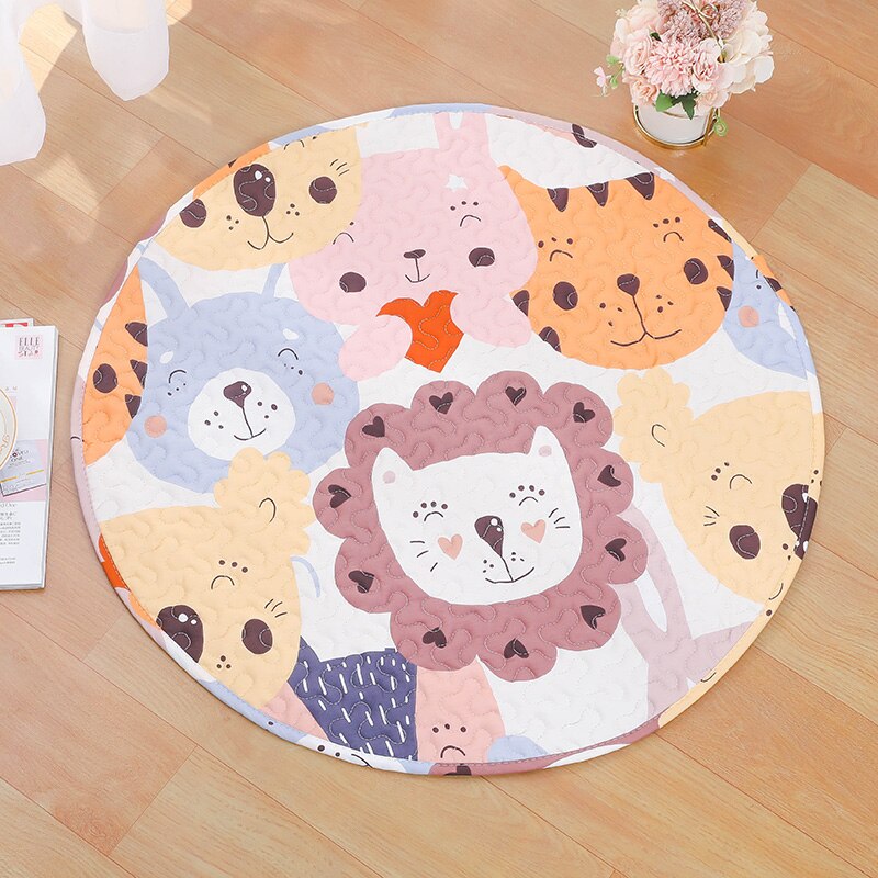 Rabbit Round Floor Mat Pet Tent Round Pad Sleeping Blanket Indoor Bunny Cage Lying Mat Kitten Puppy Play Mat Guinea Pig Pet Item