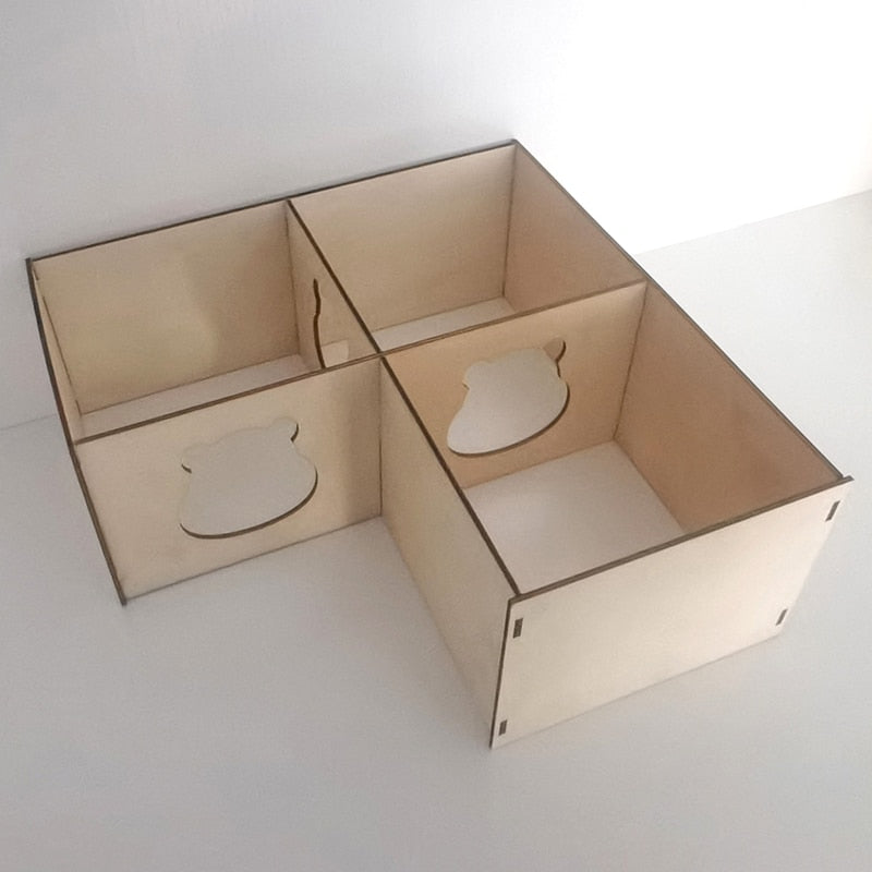 Hamster Hideout Removable Roof Wooden House Suitable for Hamsters Small Chinchillas No Nails Safe for Small Animals