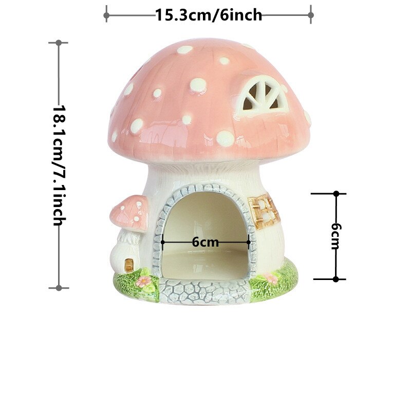 Cute Mushroom Hamster Cage Pet Items Guinea Pig Ferret Rat Rabbit Cage Hamster House Ceramics Tiny House For Hedgehog Chinchilla