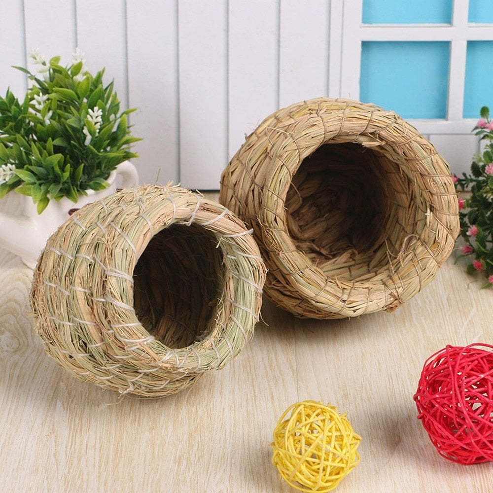 1PC Parrot Nest Straw Bird Nest Natural Handmade Warm Pigeon House Bedroom Courtyard Bird Cages Supplies Bird Cage Accessories