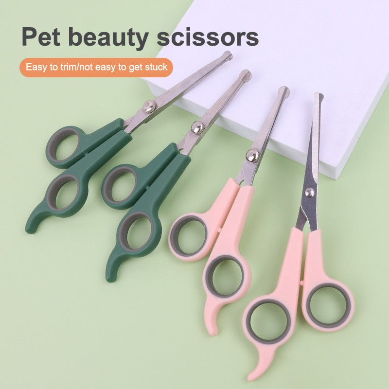 1pc Professional Dogs Hair Scissor Stainless Steel Grooming Scissors Rounded Tip Pets Durable Safety Hair Cutting Tools