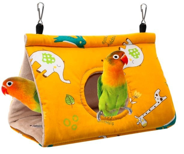 Hot Autumn Winter Parrot Nest House Comfortable Hammock Hanging Cage Plush Thickened Sleeping Bed Cave For Bird Pet Accessories
