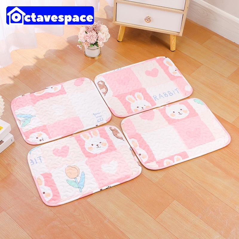 Pet Cute Multi-pattern Cage Mat Rabbit Rest Pad Guinea Pig Floor Mat Cat Non-slip Re-washable Pad Small Animal Summer Supplies