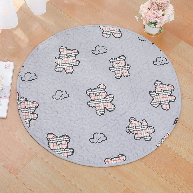 Rabbit Round Floor Mat Pet Tent Round Pad Sleeping Blanket Indoor Bunny Cage Lying Mat Kitten Puppy Play Mat Guinea Pig Pet Item