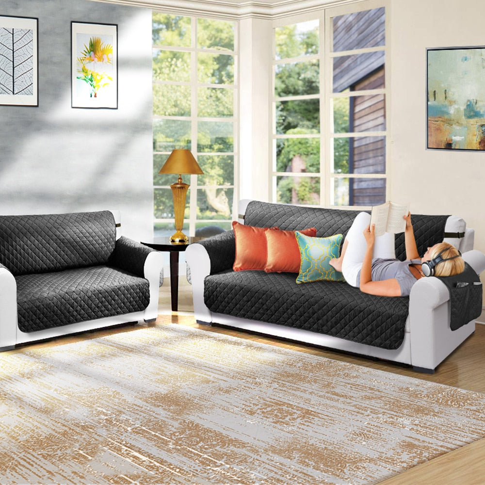 Waterproof Quilted Sofa Couch Cover Pet Dog Kids Mat Stretch Elastic Sofa Cover Furniture Protector Machine Washable