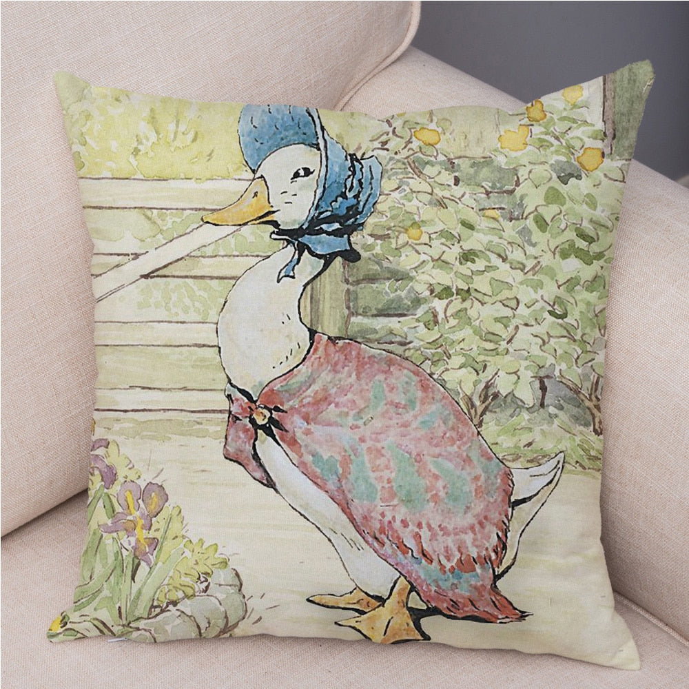 Cute Cartoon Rabbit Soft Plush Cushion Cover for Sofa Home Children Room Decor Fairy Tale Animal Pillowcase Pillow Case Covers