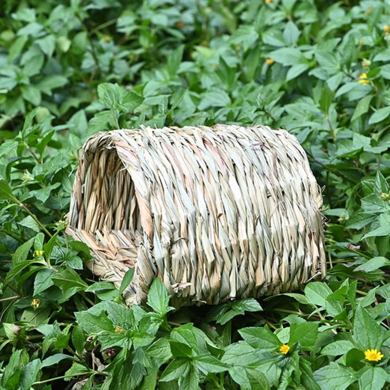 Rabbit Grass Bed Natural Straw Woven House Bunny Chew Toys Hay Nest Tunnel for Hamsters Chinchillas Mice Small Animals F10 22
