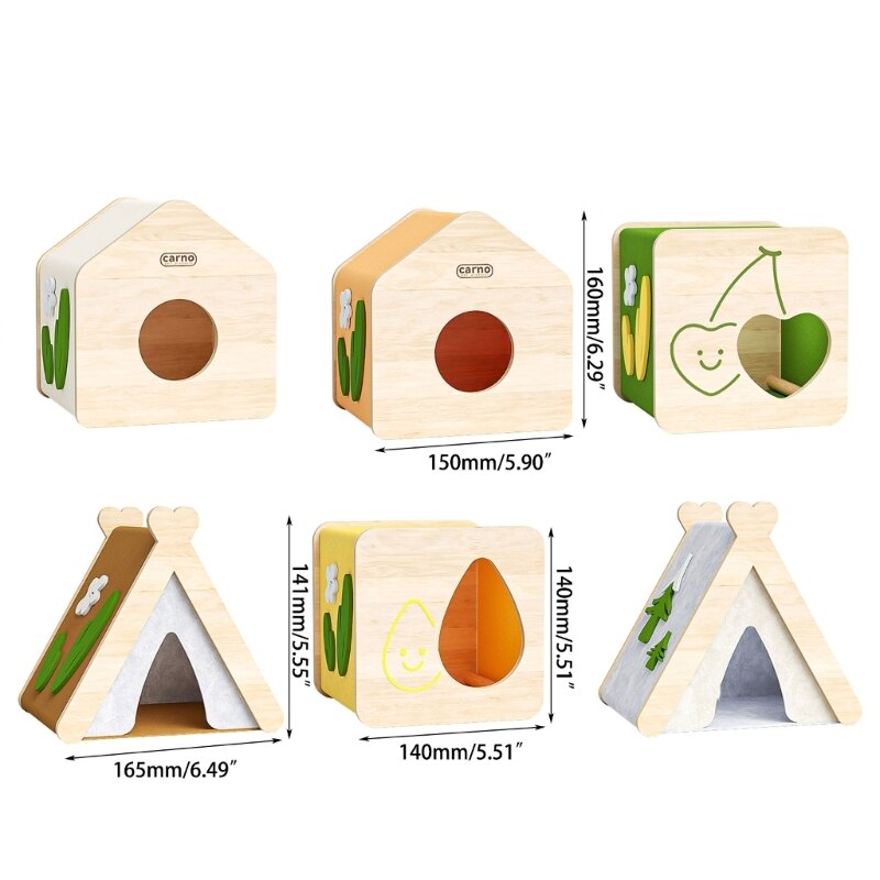 Hamsters Houses Felt Cloth Cover Small Pet Hideouts Habitat Decors for Small Squirrels Mini Hedgehogs Easy to Clean