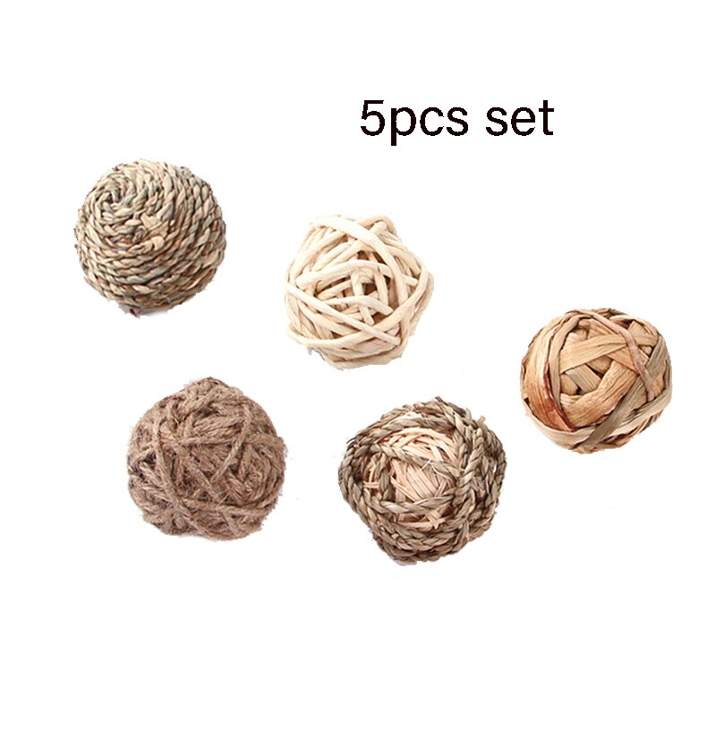 Pet Straw Molars Toy Woven Ball Hamster Chew Toy Corn Carrot Bite Grind Teeth Toys For Rabbit Tooth Cleaning Pet Supplies Hot