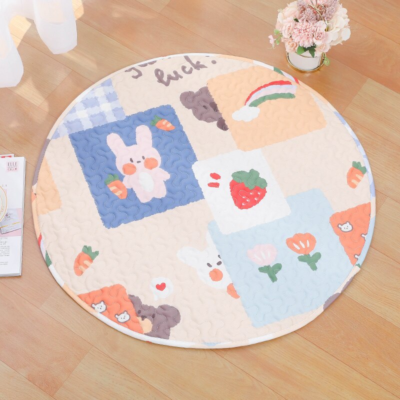 Rabbit Round Floor Mat Pet Tent Round Pad Sleeping Blanket Indoor Bunny Cage Lying Mat Kitten Puppy Play Mat Guinea Pig Pet Item