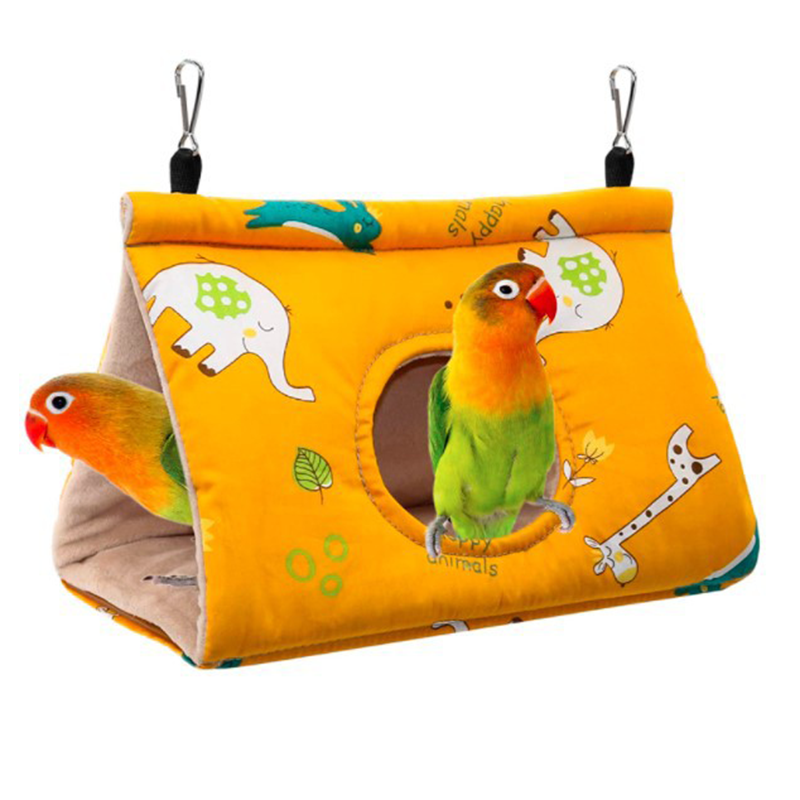 Hot Autumn Winter Parrot Nest House Comfortable Hammock Hanging Cage Plush Thickened Sleeping Bed Cave For Bird Pet Accessories