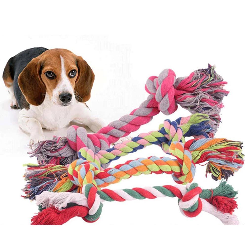 Pet Braided Cotton Rope Bite-resistant Double Knot Dog Chew Toys Tooth Cleaning Molar Toys Pet Supplies