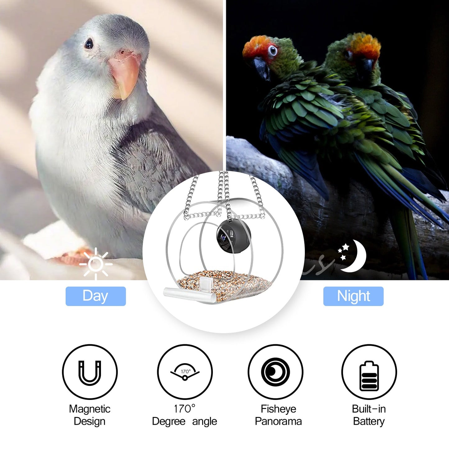 New Bird Feeder With Camera Bird Feeders House With Wireless WiFi Bird Camera 1080p For Outdoor Bird Watching Bird Feeder Aves