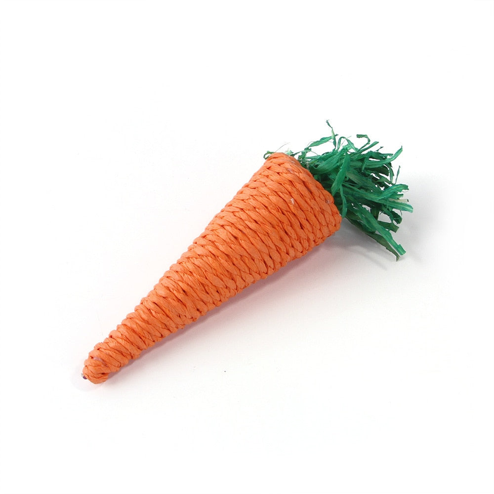 Pet Straw Molars Toy Woven Ball Hamster Chew Toy Corn Carrot Bite Grind Teeth Toys For Rabbit Tooth Cleaning Pet Supplies Hot