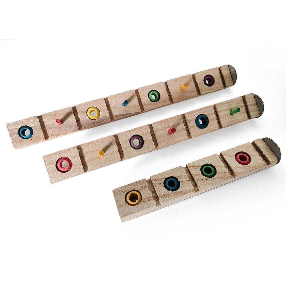 Parrots Wooden Perch Stand Multi-functional Colorful Stand Pole Bird Training Toys With Chewable Bead