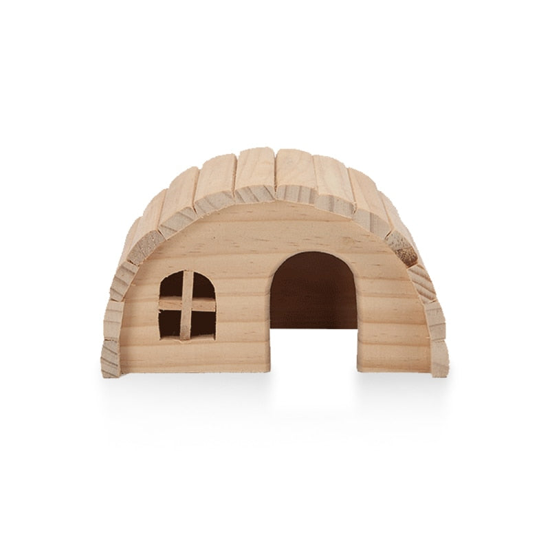Handmade Eco-friendly Hamster Semicircle Wooden House Guinea Pig Djungarian Hamster Mini Hedgehog Rabbit Totoro Wooden Room