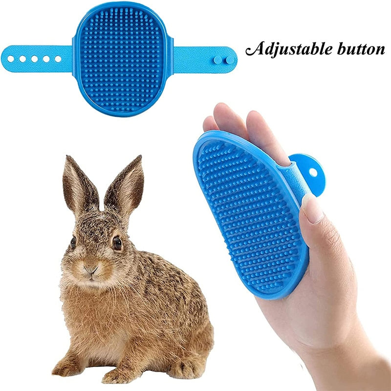 4Pcs Rabbit Grooming Kit with Tear Stain Remover Combs Pet Nail Clipper Double-Sided Shampoo Bath Brush Hamster Rabbit Supplies