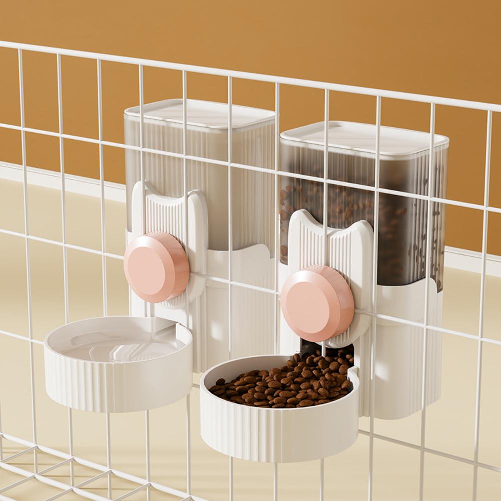 Pet Cats Dogs Hanging Water Dispenser Automatical Drinking Fountain Feeder Food Container Pet Cage Accessories