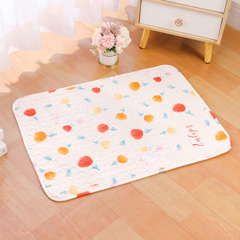 Pet Cute Multi-pattern Cage Mat Rabbit Rest Pad Guinea Pig Floor Mat Cat Non-slip Re-washable Pad Small Animal Summer Supplies
