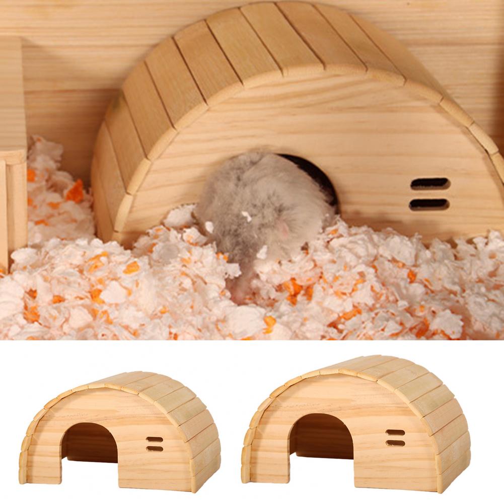 Ornamental Natural Wood Bite Resistant Chinchilla Hideout Hut Pet Chew Toy Pet Supplies Hamster House Guinea-pig Nest
