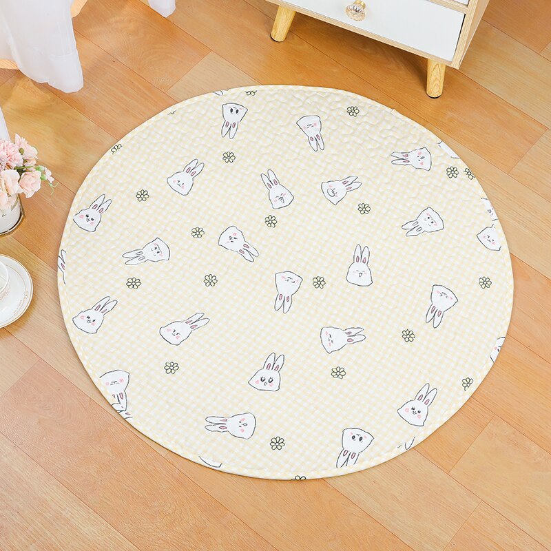 Rabbit Round Floor Mat Pet Tent Round Pad Sleeping Blanket Indoor Bunny Cage Lying Mat Kitten Puppy Play Mat Guinea Pig Pet Item