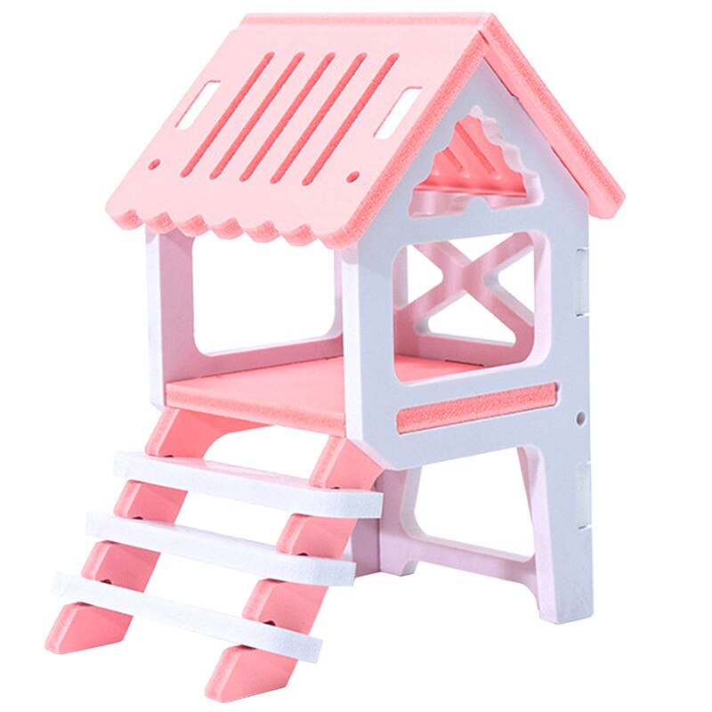 Luxurious Hamster House Swing Toy Slide Hamsters Nest Loft Bed Cage Nest Type Hedgehog Pet Castle Climbing Toys Small Pet House