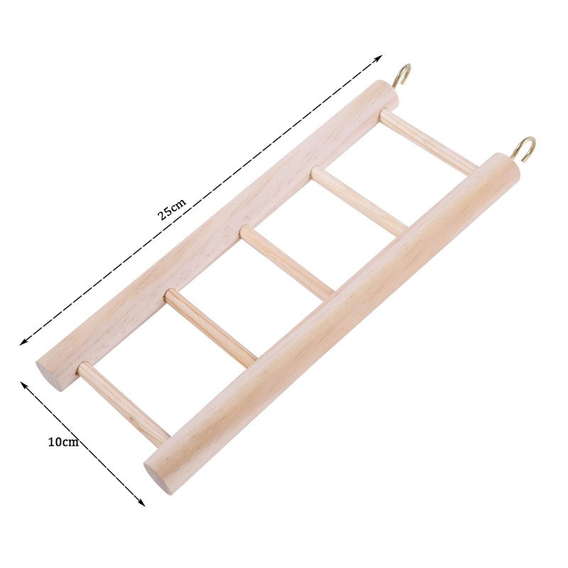Parrots Toys Bird Swing Exercise Climbing Hanging Ladder Bridge Wooden Rainbow Pet Parrot Macaw Hammock Bird Toy With Bells