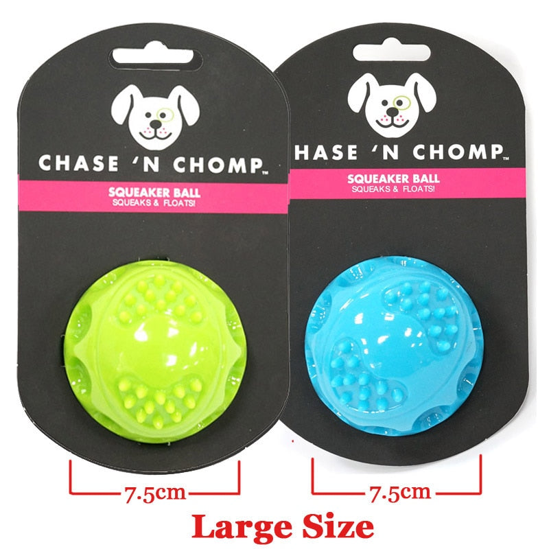 CAITEC Dog Toys Squeaking Bouncing Ball Durable Floatable Springy Pet Toys Squeaky Ball Bite Resistant for Small to Large Dogs