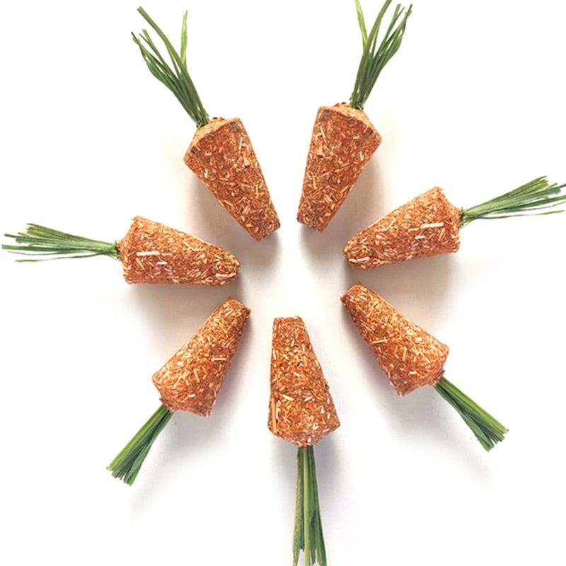 Bunny Chew Toys Rabbit Hay Treat Grass Cakes Applewood Blocks Wicker Balls for Rabbit Chinchilla Teeth Cleaning