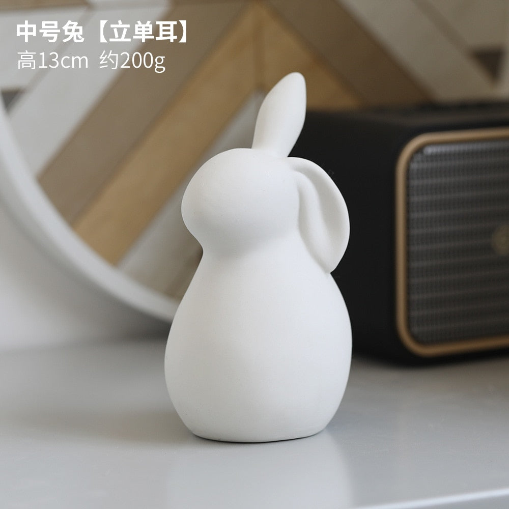 Decoration Ceramic White Rabbit Ins Nordic Simple Modern Cute Home