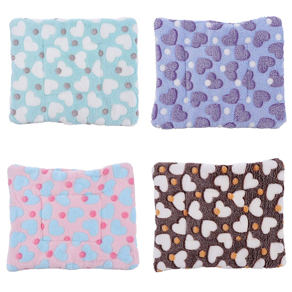 Rabbit Pet Sleeping Bed Mat Small Animals Fleece Pad Winter Thick Warmer Mattress Hamster Nest Cute Home House Pet Warmer Supply