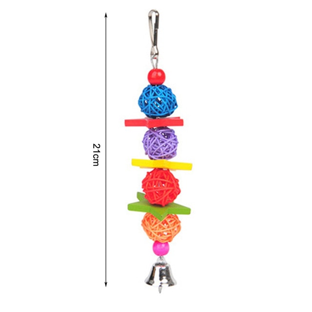 Parrots Toys Bird Swing Exercise Climbing Hanging Ladder Bridge Wooden Rainbow Pet Parrot Macaw Hammock Bird Toy With Bells