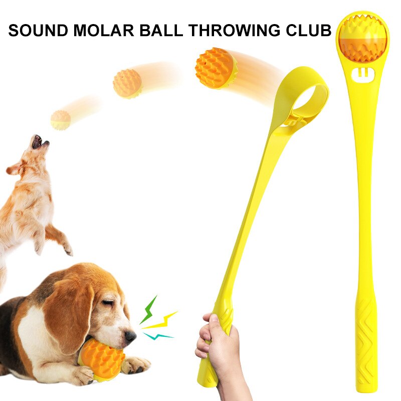 Pet Throwing Ball Funny Dog Training Interactive Chew Toys Pets Tossing Ball Launcher Dogs Outdoor Playing Interactive Toy 2023