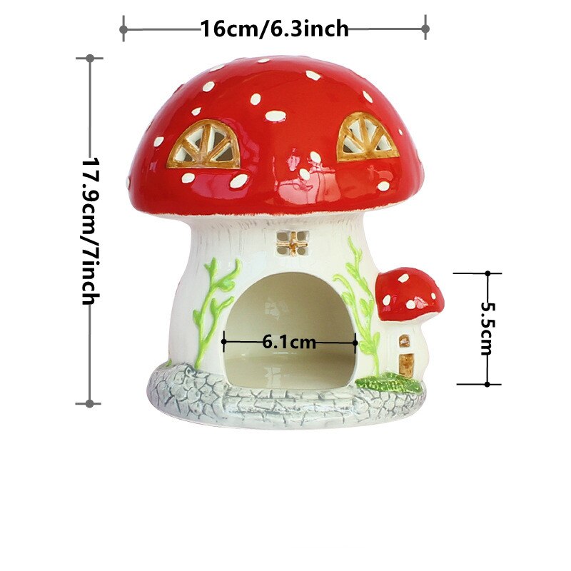 Cute Mushroom Hamster Cage Pet Items Guinea Pig Ferret Rat Rabbit Cage Hamster House Ceramics Tiny House For Hedgehog Chinchilla