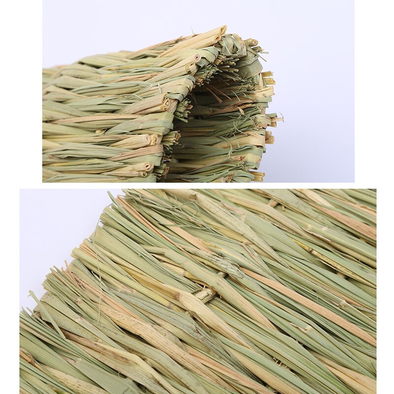 Rabbit Grass Chew Mat Small Animal Hamster Cage Bed House Pad Woven Straw Mat For Hamster Guinea Pig Pet House Cage Accessories