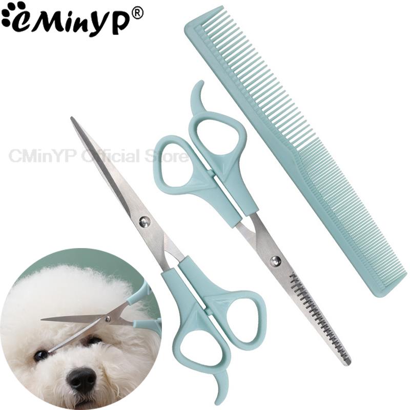 3PCS Pet Dog Professional Grooming Scissors Shears Pet Cough Scissor Comb for Cutting Dogs Hair Hairdresser Beauty for Animals