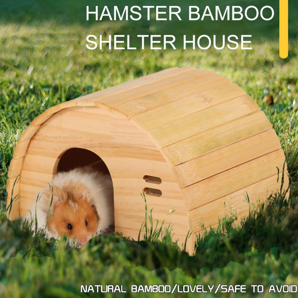 Ornamental Natural Wood Bite Resistant Chinchilla Hideout Hut Pet Chew Toy Pet Supplies Hamster House Guinea-pig Nest