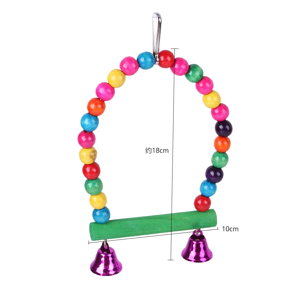 Parrot Bird Toys Accessories Articles Parakeet Cockatiels Bite Chew Toy For Parrot Training Budgie Toy Swing Ball Bell Standing