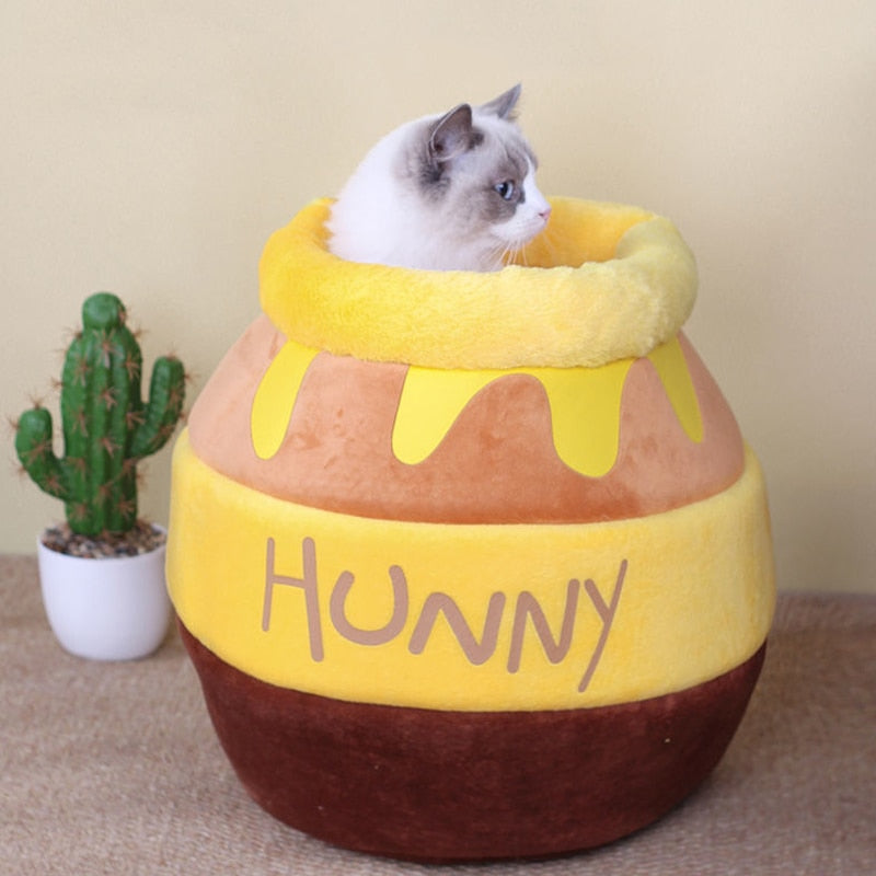 Cat Bed House Pet Accessories Four Seasons plush Mat Cats Cushion Basket Honey Jar Shape Pets Product For Small Cat Dog rabbit