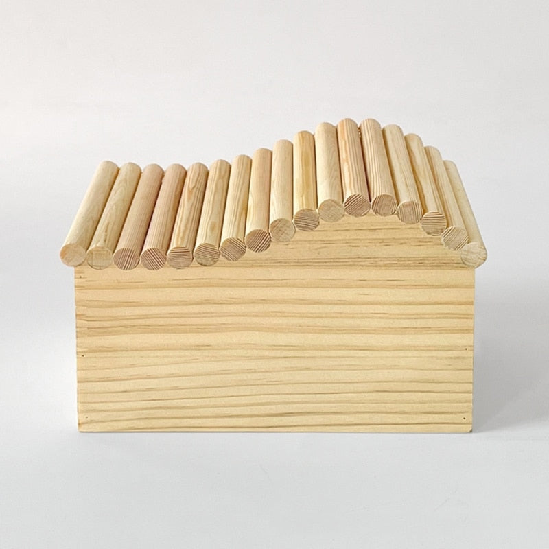 Cute Hamster House Hedgehog Climbing Toy Waterproof Wooden Small Animal Beds Anti-mite Cottage Pet Cozy Supplies D0LD