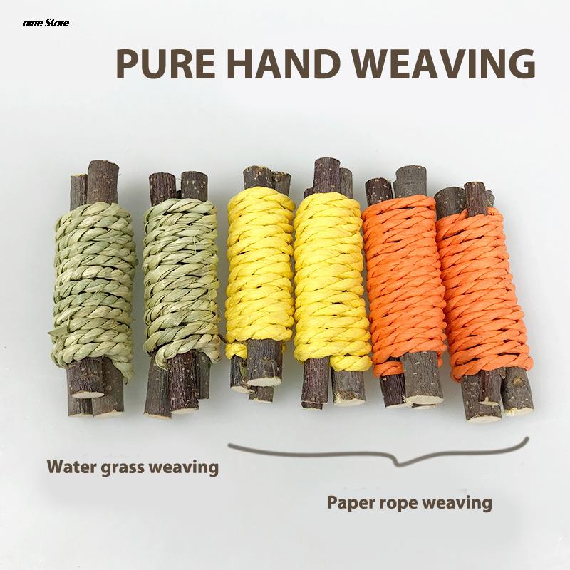 Rabbit Toys Chinchilla Toy Pet Teeth Grinding Toys For Rabbits Hamster Grasses Chew Toy Hanging Cookie Rabbit Accessories