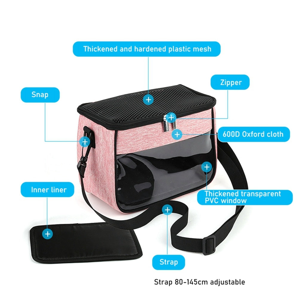 Pet Hamster Carrier Lightweight Parrot Cage Portable Rabbit Backpack Lizard Bag Hamster Nest for Small Animals Pet Accessory