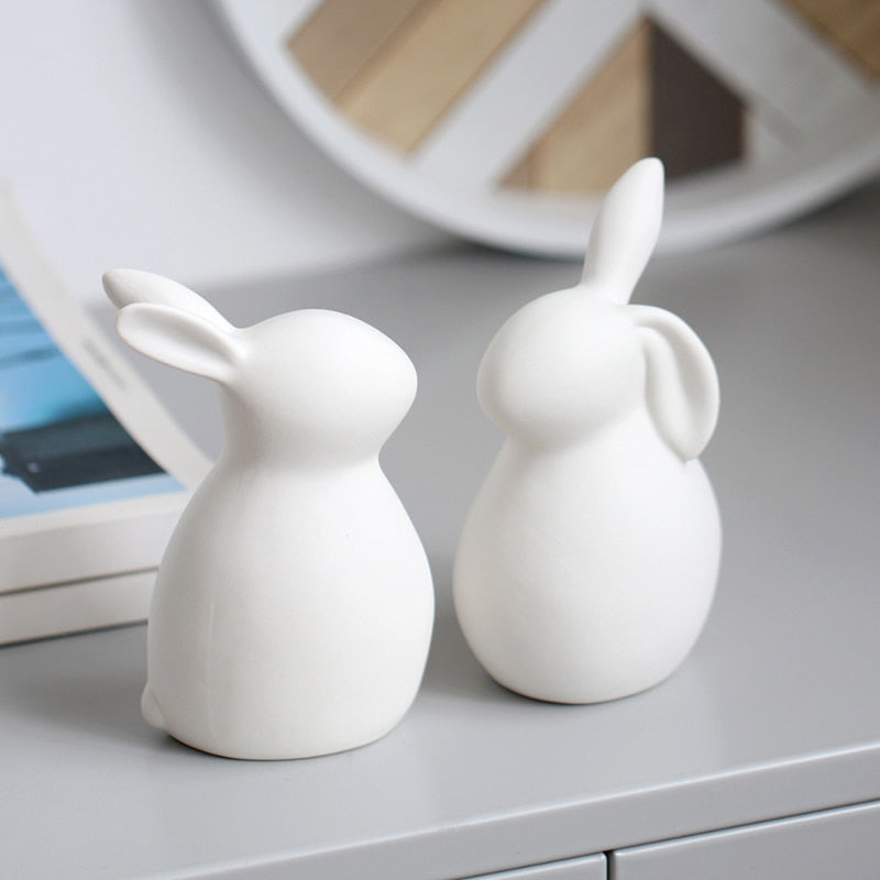 Decoration Ceramic White Rabbit Ins Nordic Simple Modern Cute Home