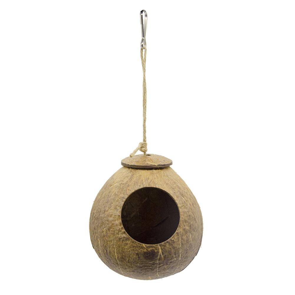 Natural Coconut Shell Bird Cages Parrot House Nesting House Cage With Hanging Lanyard For Small Pet Parakeets Finches Sparrows