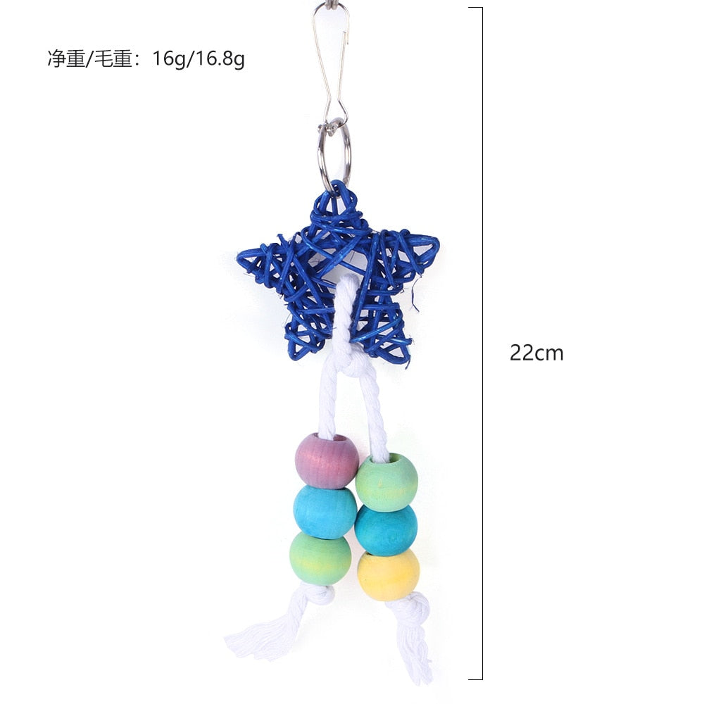Parrot Bird Toys Accessories Articles Parakeet Cockatiels Bite Chew Toy For Parrot Training Budgie Toy Swing Ball Bell Standing