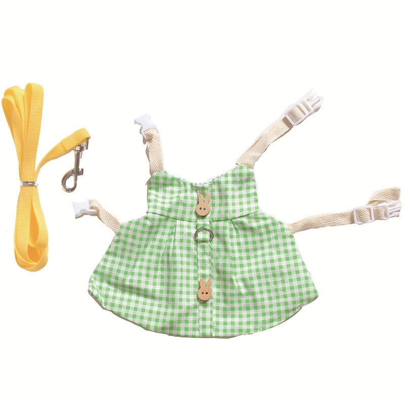 Cute Bunny Pet Vest Accessories Outdoor Leash Rabbit Clothes Harness Strap Leash for Rabbit Dress Clothes Harness for Rabbit