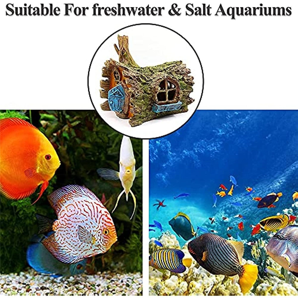 Aquarium Landscape Shelter Castle Landscaping House Rock Decoration Fish Cave Hideout for Fish Tank Ornament